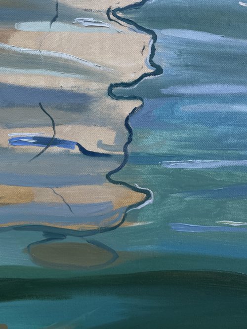 Close-up of the water reflections in 'Masty III', capturing the vibrant shades of turquoise and the gentle ripples