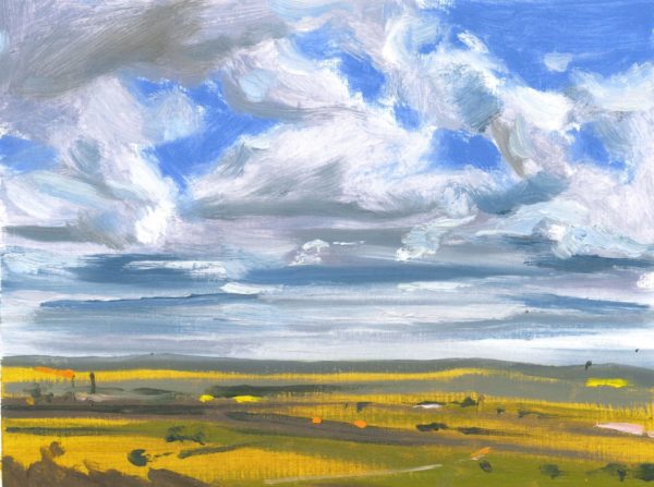 Cloudy sky oil painting in Spain by Jose Sánchez Peinado