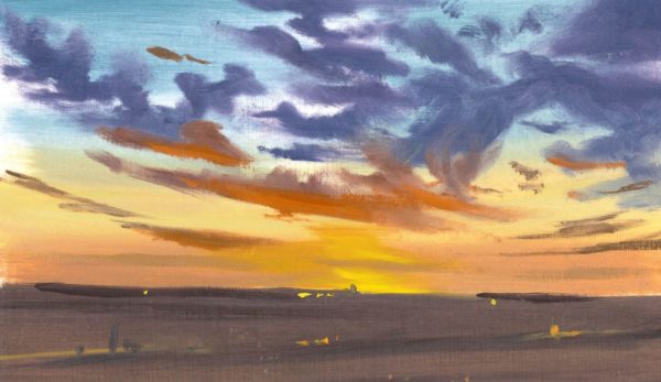 Sunset sky oil painting in Spain by José Sánchez Peinado