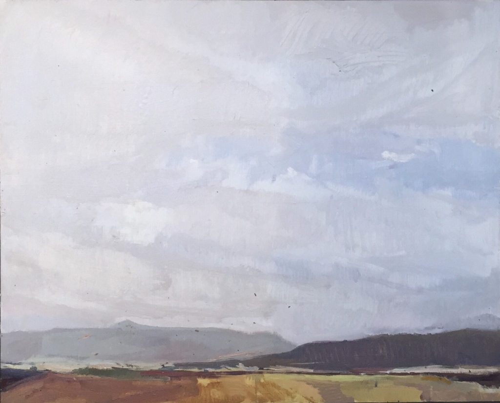 Oil painting of cloudy skies in Spain by Jose Sanchez Peinado, 2017