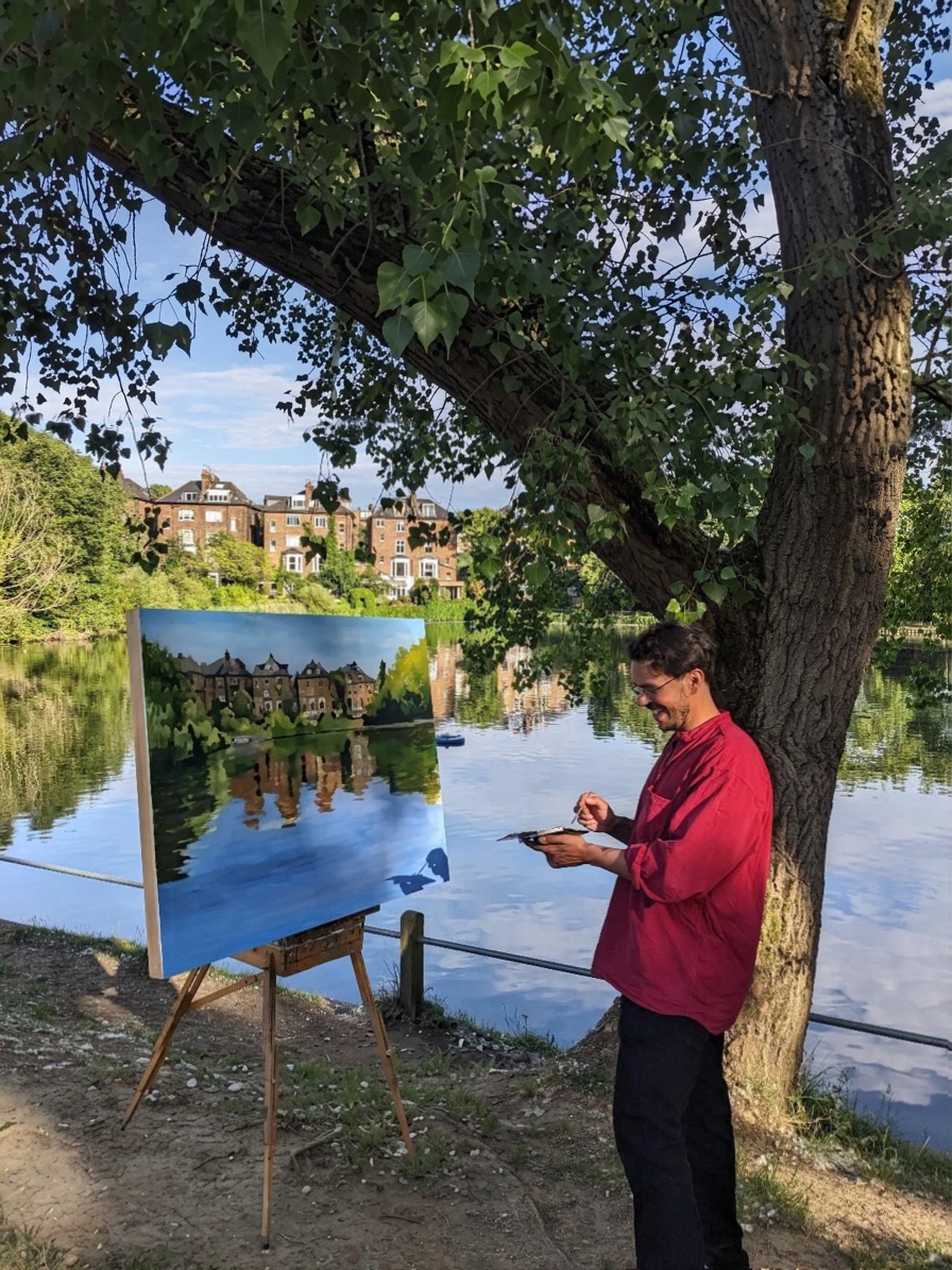José painting plein air at Hampstead Heath