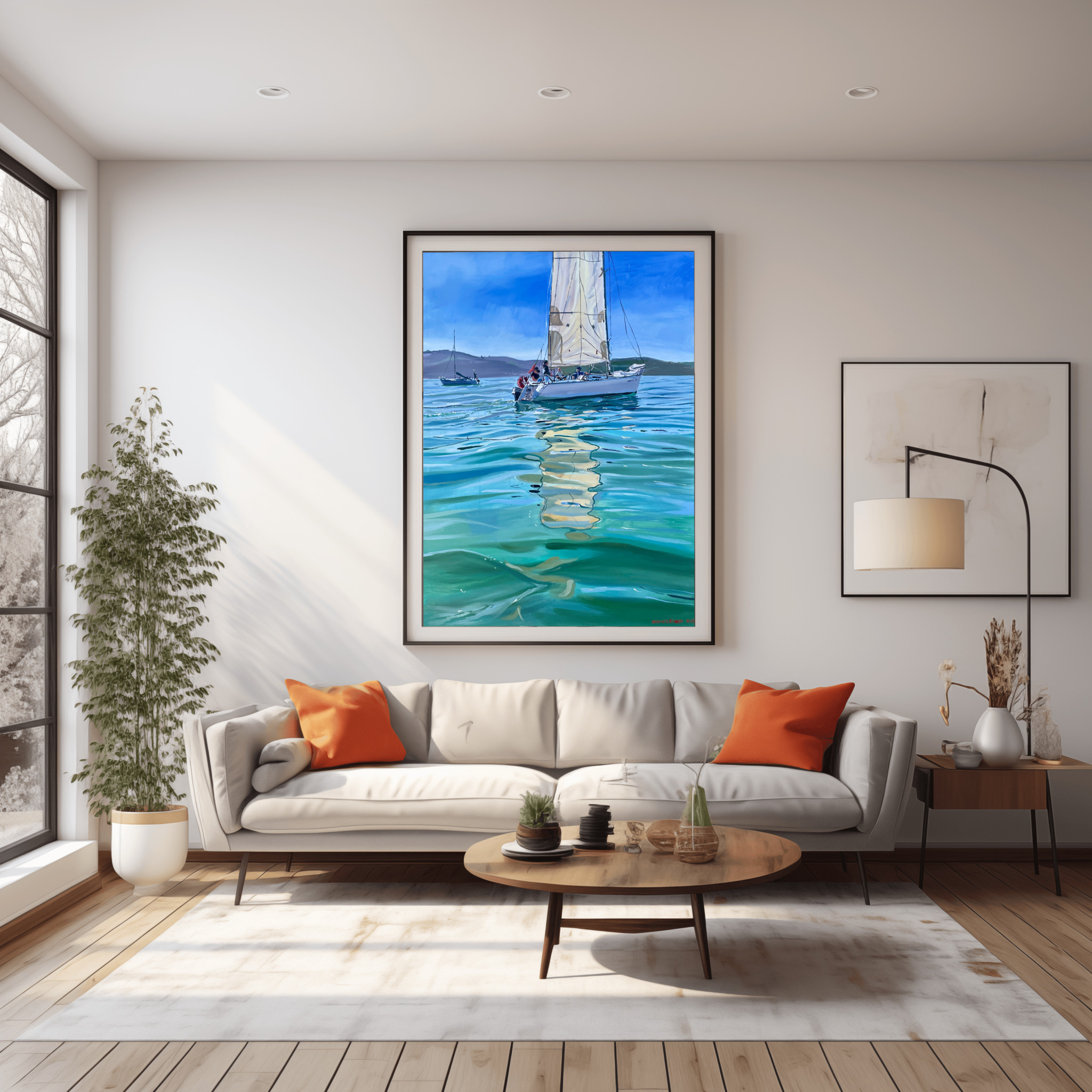Sailing waterscape in interior